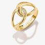 THOMAS SABO Together 18ct Yellow Gold Plated Cubic Zirconia Intertwined Ring TR2547-M01-14