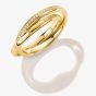 THOMAS SABO Together 18ct Yellow Gold Plated Cubic Zirconia Crossover Ring TR2548-M01-14