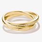 THOMAS SABO Together 18ct Yellow Gold Plated Cubic Zirconia Crossover Ring TR2548-M01-14