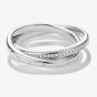 THOMAS SABO Together Sterling Silver Cubic Zirconia Crossover Ring TR2548-051-14