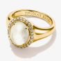 THOMAS SABO Fluid Elegance 18ct Yellow Gold Plated Mother of Pearl Halo Signet Ring TR2542-M01-14