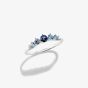 THOMAS SABO Sterling Silver & Blue Crystal Five Stone Ring TR2551-166-1