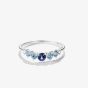 THOMAS SABO Sterling Silver & Blue Crystal Five Stone Ring TR2551-166-1