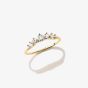 THOMAS SABO 18ct Yellow Gold Plated Cubic Zirconia Five Stone Ring TR2551-M01-14