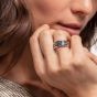 THOMAS SABO Blackened Sterling Silver Black Cubic Zirconia Tiger Pattern Ring TR2291-643-11