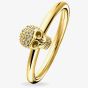 THOMAS SABO Rebel At Heart Gold Plated Diamond Skull Ring D_TR0030-924-39