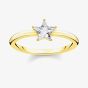 THOMAS SABO Gold Plated Magic Stars Cubic Zirconia Sparkling Star Ring TR2270-414-14