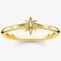 THOMAS SABO Gold Plated Cubic Zirconia Pave Star Ring TR2317-414-14