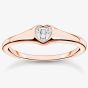 THOMAS SABO Rose Gold Plated Bezel Set Heart Ring TR2390-416-14