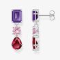THOMAS SABO Three Colour Cubic Zirconia Dropper Earrings H2278-013-7