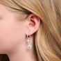THOMAS SABO Silver Single White Cubic Zirconia Drop Hoop Earrings CR720-051-21