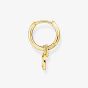 THOMAS SABO Gold Plated Single White Cubic Zirconia Drop Hoop Earrings CR720-414-39