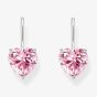 THOMAS SABO Silver & Pink Heart Pink Cubic Zirconia Earrings H2288-051-9