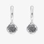 THOMAS SABO Midnight Rose Silver Rose Hoop Dropper Earrings CR757-637-21