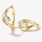 THOMAS SABO Fluid Elegance 18ct Yellow Gold Plated Cubic Zirconia Wave Earrings CR763-M01-14