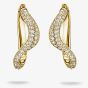 THOMAS SABO Fluid Elegance 18ct Yellow Gold Pave Cubic Zirconia Wave Earrings CR765-M01-14