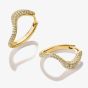 THOMAS SABO Fluid Elegance 18ct Yellow Gold Pave Cubic Zirconia Wave Earrings CR765-M01-14