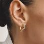 THOMAS SABO Fluid Elegance 18ct Yellow Gold Pave Cubic Zirconia Wave Earrings CR765-M01-14