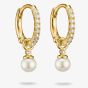 THOMAS SABO Classics 18ct Yellow Gold Plated Freshwater Pearls Pendant Hoop Earrings CR702-M01-14