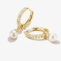 THOMAS SABO Classics 18ct Yellow Gold Plated Freshwater Pearls Pendant Hoop Earrings CR702-M01-14