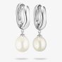 THOMAS SABO Bold Elegance Sterling Silver Freshwater Pearl Drop Hoop Earrings CR766-082-14