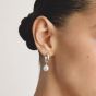 THOMAS SABO Bold Elegance Sterling Silver Freshwater Pearl Drop Hoop Earrings CR766-082-14