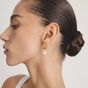 THOMAS SABO Bold Elegance 18ct Yellow Gold Plated Freshwater Pearl Drop Hoop Earrings CR766-430-14