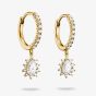 THOMAS SABO Classics 18ct Yellow Gold Plated Cubic Zirconia Teardrop Cluster Drop Hoop Earrings CR748-M01-14