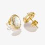 THOMAS SABO Fluid Elegance 18ct Yellow Gold Plated Mother of Pearl Halo Stud Earrings H2354-M01-14