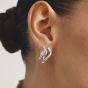 THOMAS SABO Fluid Elegance Sterling Silver Cubic Zirconia Wave Hoop Earrings CR763-051-14