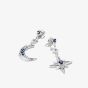 THOMAS SABO Sterling Silver & Blue Crystal Moon & Star Drop Stud Earrings H2379-166-1