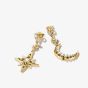 THOMAS SABO 18ct Yellow Gold Plated Cubic Zirconia Moon & Star Drop Stud Earrings H2379-M01-14