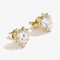 THOMAS SABO Classics 18ct Yellow Gold Plated Heart Cut Cubic Zirconia Stud Earrings H2315-M01-14