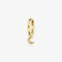 THOMAS SABO Ladies Single Gold-Plated Hoop Moon Pendant Earring CR708-414-14