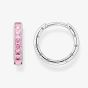 THOMAS SABO Silver & Pink Princess Cut Cubic Zirconia Hoop Earrings CR668-051-9