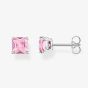 THOMAS SABO Silver & Pink Princess Cut Cubic Zirconia Stud Earrings H2174-051-9