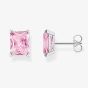 THOMAS SABO Silver & Pink Octagon Cut Cubic Zirconia Large Stud Earrings H2201-051-9