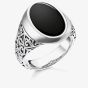 THOMAS SABO Sterling Silver Oxidized Black Onyx Signet Ring TR2242-698-11