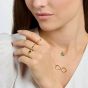 THOMAS SABO Gold Plated Green Stone Curved Ring TR2398-971-7