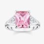 THOMAS SABO Silver & Pink Octagon Cut Cubic Zirconia Cocktail Ring TR362-051-9