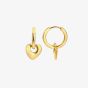 Ava & Sky 14ct Yellow Gold Plated Bubble Heart Dangle Hoop Earrings ASE0021