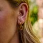 Ava & Sky 14ct Yellow Gold Plated Bubble Heart Dangle Hoop Earrings ASE0021