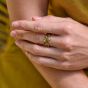 Ava & Sky 14ct Yellow Gold Plated Cubic Zirconia Four Row Ring ASR0003