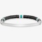 THOMAS SABO Silver Love Bridge Black Obsidian Bead Bracelet LBA0092-885-11