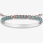 THOMAS SABO Silver Love Bridge Simulated Turquoise Bead Bracelet LBA0052-905-17
