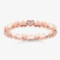 THOMAS SABO Rose Gold Tone Diamond Heart Band Ring D_TR0013-923-14