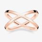 THOMAS SABO Rose Gold Tone Cross Over Ring TR2139-415-12