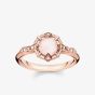 THOMAS SABO Rose Gold Plated Vintage Rose Quartz Ring D_TR0043-925-26