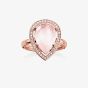 THOMAS SABO Rose Gold Plated Pear Shape Rose Quartz Cubic Zirconia Ring TR2043-537-9