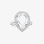 THOMAS SABO Silver Pear Shape Milky Quartz Cubic Zirconia Ring TR2043-690-14